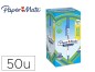 Stylo-bille paper mate kilometrico capuchon pointe moyenne 1mm encre bleue ultra douce boite 50 unites