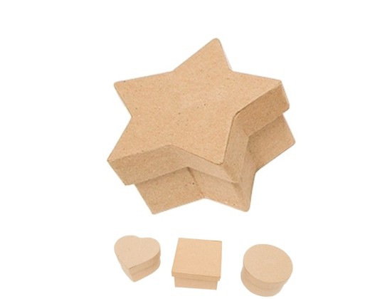 Boite carton à décorer forme etoile  O'COLOR  9X5CM 10