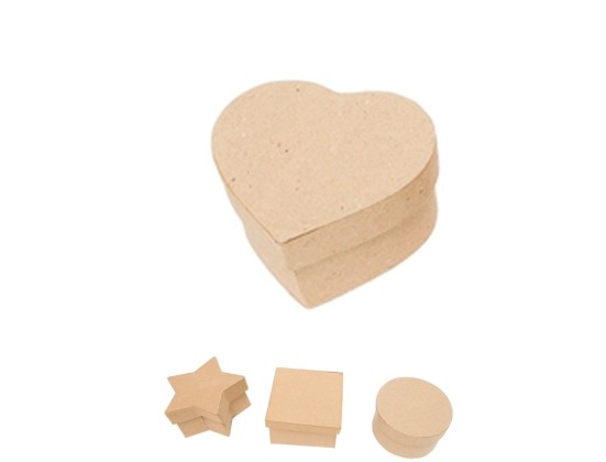 Boite carton à décorer coeur O'COLOR 9x5cm 10