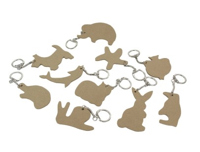 Portes cles bois animaux personnalisables OCOLOR 10u