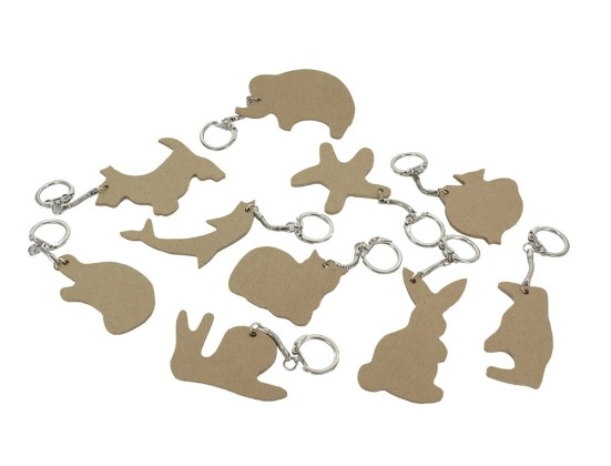 Portes cles bois animaux personnalisables OCOLOR 10u