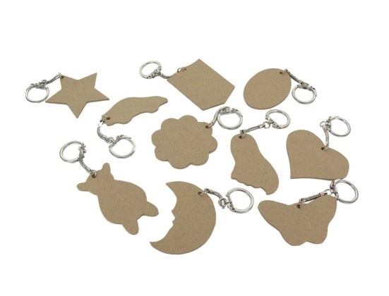 Portes cles bois assortis  personnalisables OCOLOR 10u