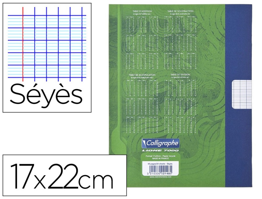 CAHIER PIQUE CLAIRE CAHIER CALLIGRAPHE 170 X 220 MM VERT 48 P 56 G BROUILLON CAHIER PIQUE CLAIRE CAHIER CALLIGRAPHE 170 X 220 MM VERT 48 P 56 G BROUILLON
