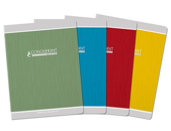 CAHIER CONQUERANT CLASS AGRAFE 170X220 48 PAGES 90G SEYES RECYCLE