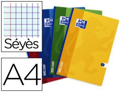 CAHIER BROCHE OXFORD CAHIERS DIN A4 PP 192 SEYES OPENFLEX COUV 90G