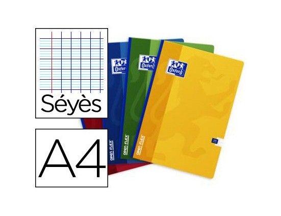 CAHIER BROCHE OXFORD CAHIERS DIN A4 PP 192 SEYES OPENFLEX COUV 90G
