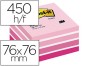 BLOC-NOTES POST-IT ADHÉSIF ROSE 76 X 76 MM  450F COL
