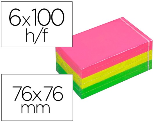 BLOC-NOTES POST-IT TARTAN ADH ASS 76 X MM 100 76X76M 3 COL