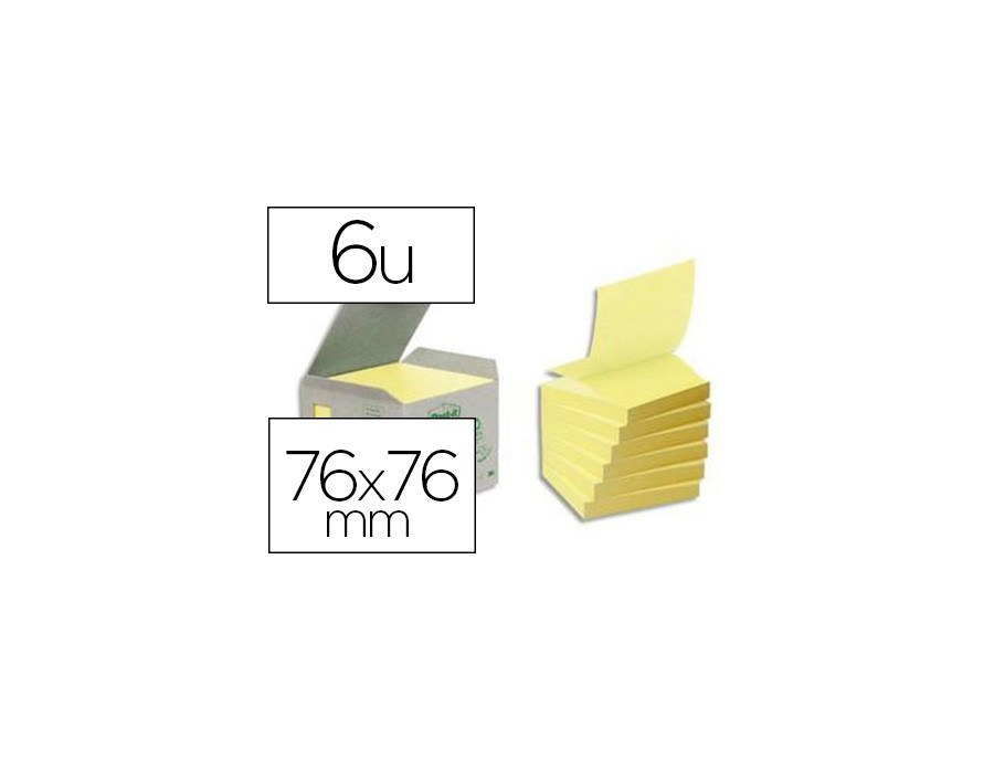 BLOC-NOTES POST-IT Z-NOTES ADH JAU 76 X 76 MM 100 PAP RECYCLE