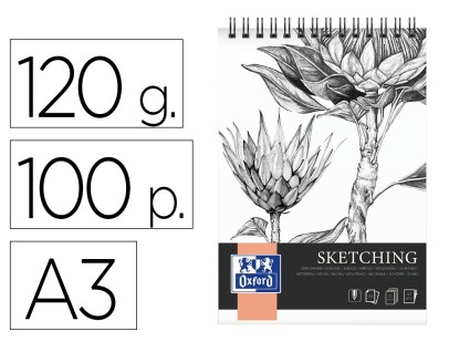 BLOC SKETCHING OXFORD INTEGRAL REL SPI A3 100 PAGES 120G