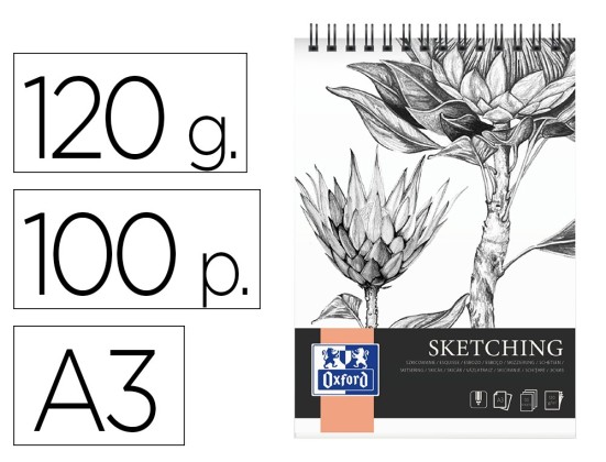 BLOC SKETCHING OXFORD INTEGRAL REL SPI A3 100 PAGES 120G