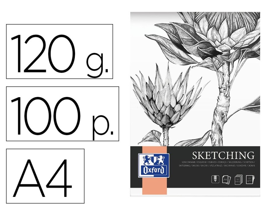 BLOC SKETCHING OXFORD ENDOSSE FEUILLE DETACHABLES A4 100 PAGES 120G