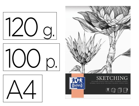 BLOC SKETCHING OXFORD ENDOSSE FEUILLE Détachable A4 100 PAGES 120G