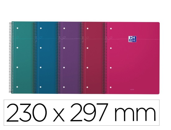 CAHIER SMART OXFORD CAHIERS ASS 160 PAGES SPI 4 TROUS 230X297 MM