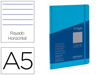 CARNET ECOQUA PLUS FABRIANO A5 LIGNE TURQUOISE 90G 80F