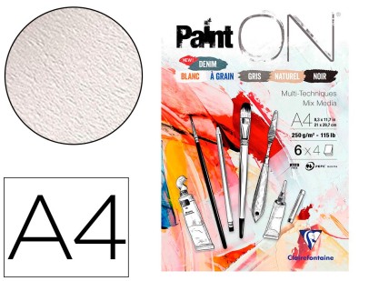 BLOC DESSIN PAINTON CLAIREFONTAINE A4 250GR 21X29,7CM 24F ASSORTI