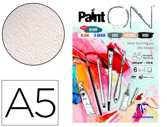 BLOC DESSIN PAINTON CLAIRE A5 250GR 14,8X21CM 24F ASSORTI