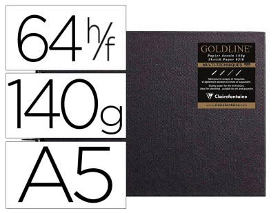 CARNET SPIRALE PAYSAGE GOLDLINE A5 PAP BLANC 14,8X21CM 140GR 64 FEUILLES
