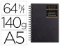 CARNET GOLDLINE SPIRALE CLAIREFONTAINE PORTRAIT DIN A5 64 140 G COUVERTURE NOIRE
