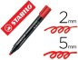 Marqueur staedtler permanent dry safe lumocolor pointe biseautée rechargeable résistant eau corps noir encre rouge