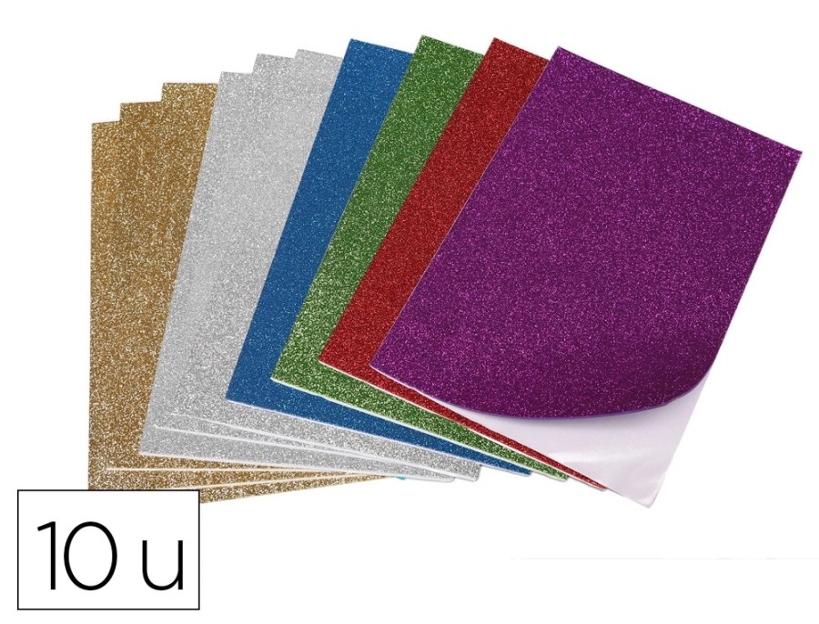 Feuille mousse caoutchouc adhesive pailletée Ocolor 10 feuilles 20X30 Feuille mousse caoutchouc adhesive pailletée Ocolor 10 feuilles 20X30