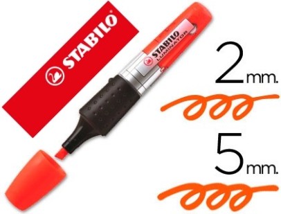 Surligneur stabilo luminator design futuriste forme fuselée corps transparent longue durée couleur orange