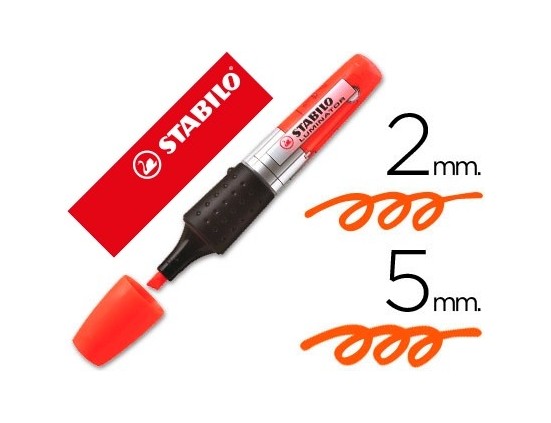 Surligneur stabilo luminator design futuriste forme fuselée corps transparent longue durée couleur orange