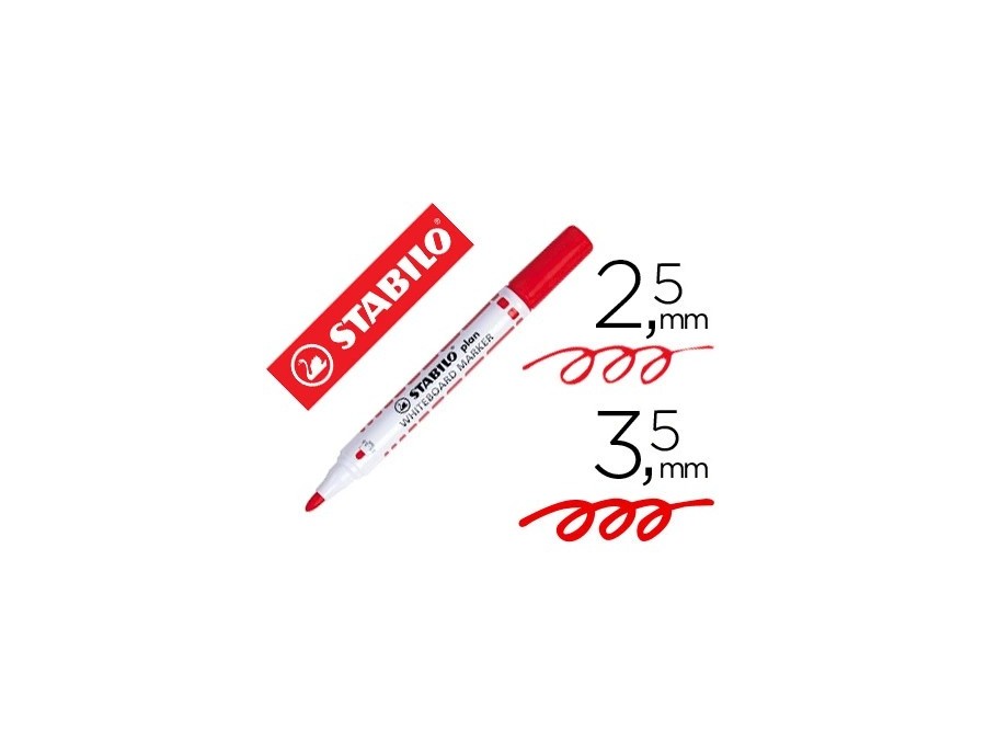 MARQUEUR STABILO PLAN TABLEAU BLANC POINTE OGIVE ROUGE