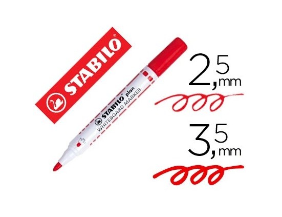 MARQUEUR STABILO PLAN TABLEAU BLANC POINTE OGIVE ROUGE