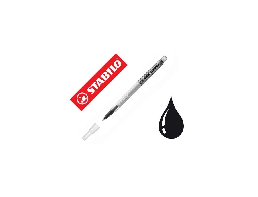 Recharge roller stabilo bionic encre liquide noire.