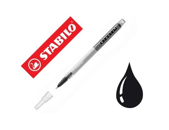 Recharge roller stabilo bionic encre liquide noire.