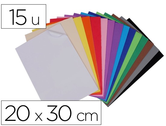F MOUSSE O'COLOR CAOUT EVA ADH 20X30CM 15 COL ASS POCH 15