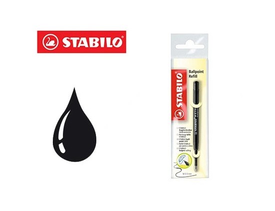 Recharge stabilo stylo-bille smartball/com4ball pointe moyenne couleur noir