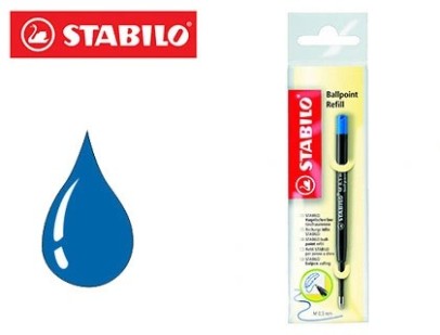 Recharge stabilo stylo-bille smartball/com4ball pointe moyenne couleur bleu