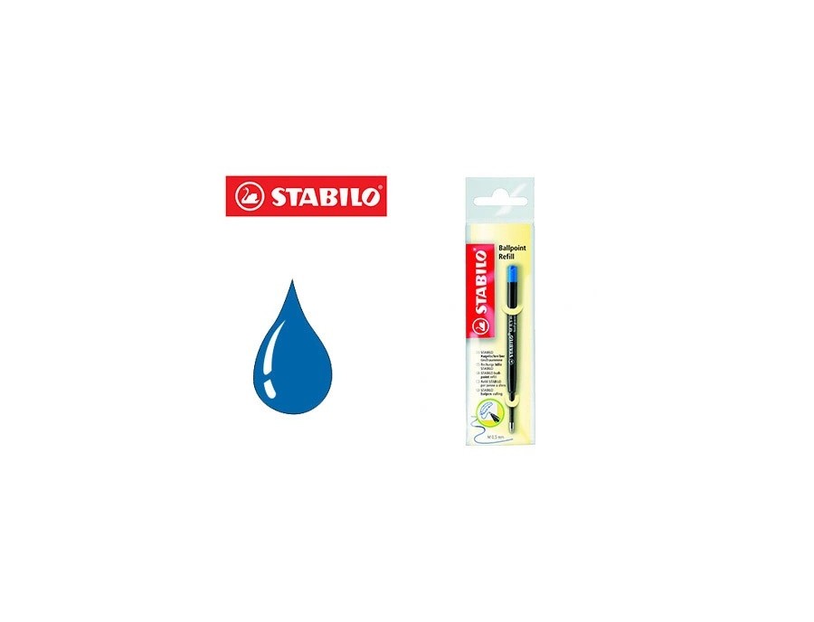 Recharge stabilo stylo-bille smartball/com4ball pointe moyenne couleur bleu