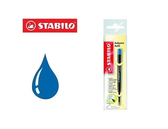 Recharge stabilo stylo-bille smartball/com4ball pointe moyenne couleur bleu