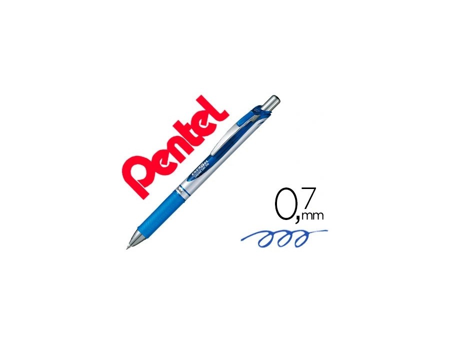 Roller pentel energel rétractable pointe métal fine 0.7mm rechargeable clip métal coloris bleu Roller pentel energel rétractable pointe métal fine 0.7mm rechargeable clip métal coloris bleu