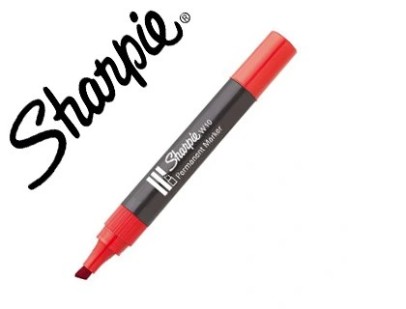 Marqueur sharpie permanent w10 pointe biseau rouge
