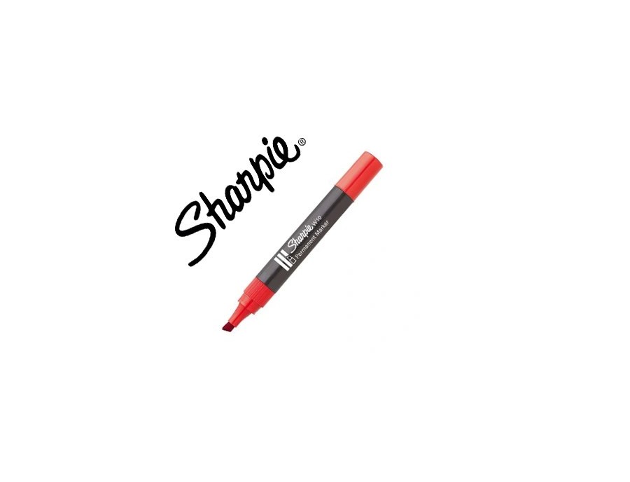 Marqueur sharpie permanent w10 pointe biseau rouge