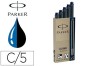 Cartouche quink parker bleu/noir étui 5 unités