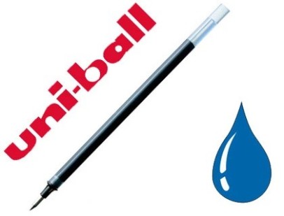 Recharge roller uniball um153 encre gel signo broad umr10 b super ink système double bille pointe large 1mm couleur bleu