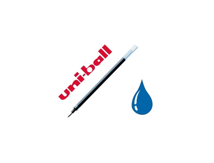 Recharge roller uniball um153 encre gel signo broad umr10 b super ink système double bille pointe large 1mm couleur bleu