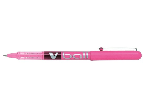 Roller pilot v-ball 5 pointe metal 0,3mm encre liquide coloris rose