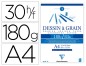 BLOC DESSIN GRAIN CLAIRE DIN A4 ENCOLL BLANC 21CMX29,7CM 30