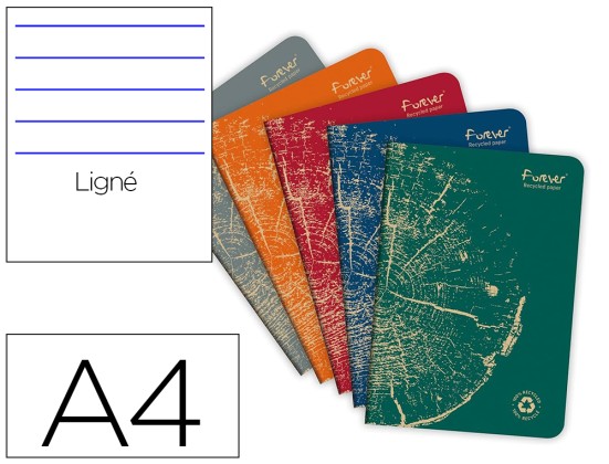 CAHIER CLAIREFONTAINE FOREVER LIGNE A4 ASS 96 90 G PREMIUM
