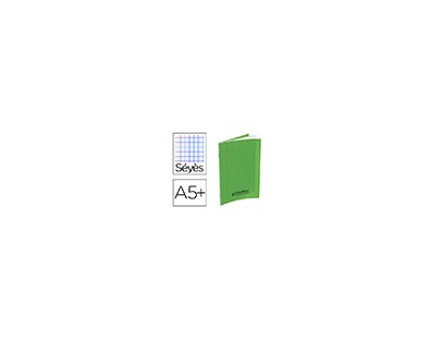 CAHIER CONQ PP A5+ 17X22CM 140 PAGES 90G SEYES COLORI VERT