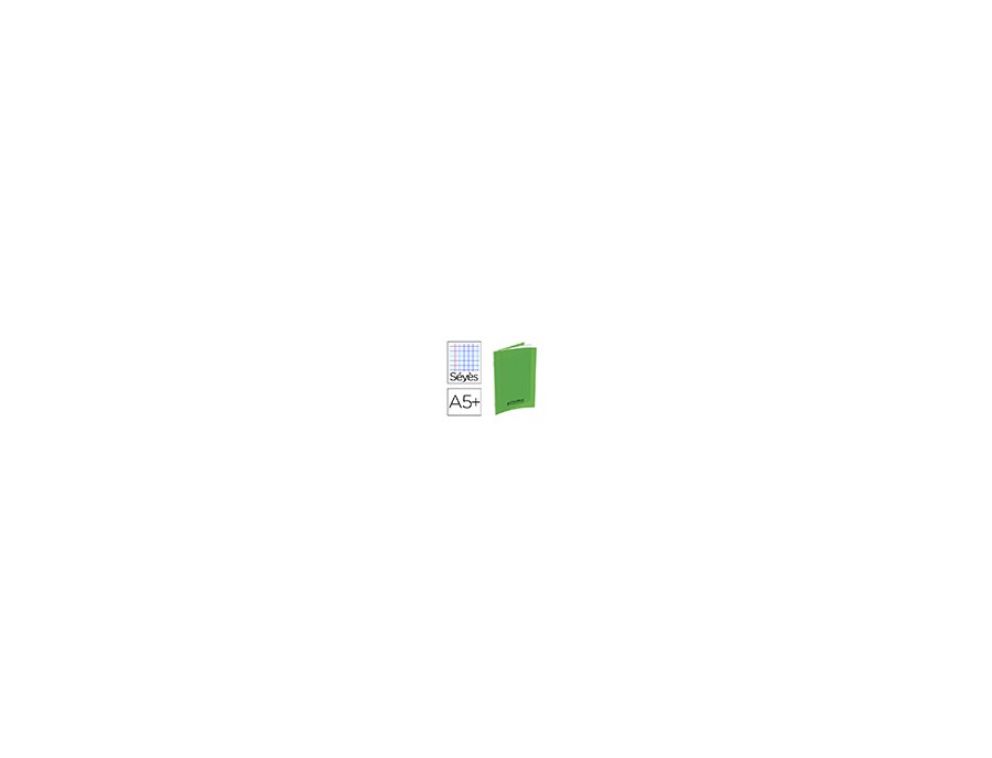 CAHIER CONQ PP A5+ 17X22CM 140 PAGES 90G SEYES COLORI VERT