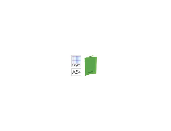 CAHIER CONQ PP A5+ 17X22CM 140 PAGES 90G SEYES COLORI VERT