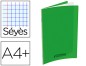 CAHIER CONQUERANT PP A4+ 24X32CM 140 PAGES 90G SEYES COLORIS VERT