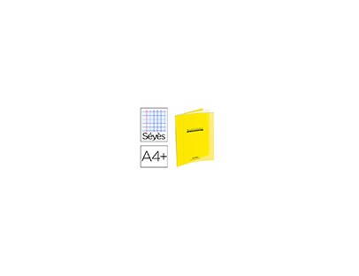 CAHIERS CONQUERANT PP A4+ 24X32CM 140 PAGES 90G SEYES COULEUR JAUNE EN